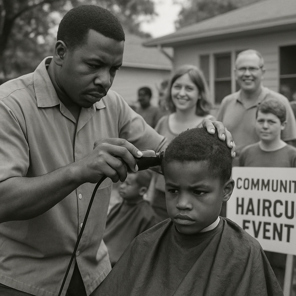 Community haircut event