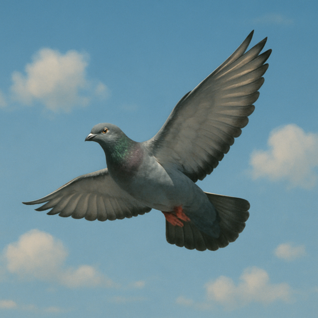 Pigeon flying in the sky