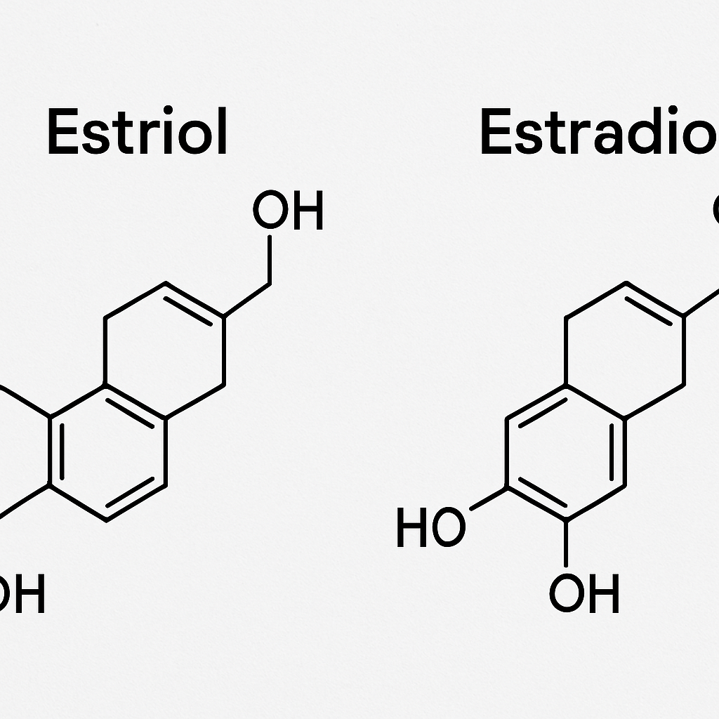 Estriol and Estradiol molecular structure comparison