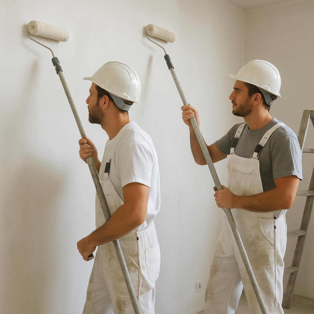 Professional painters at work