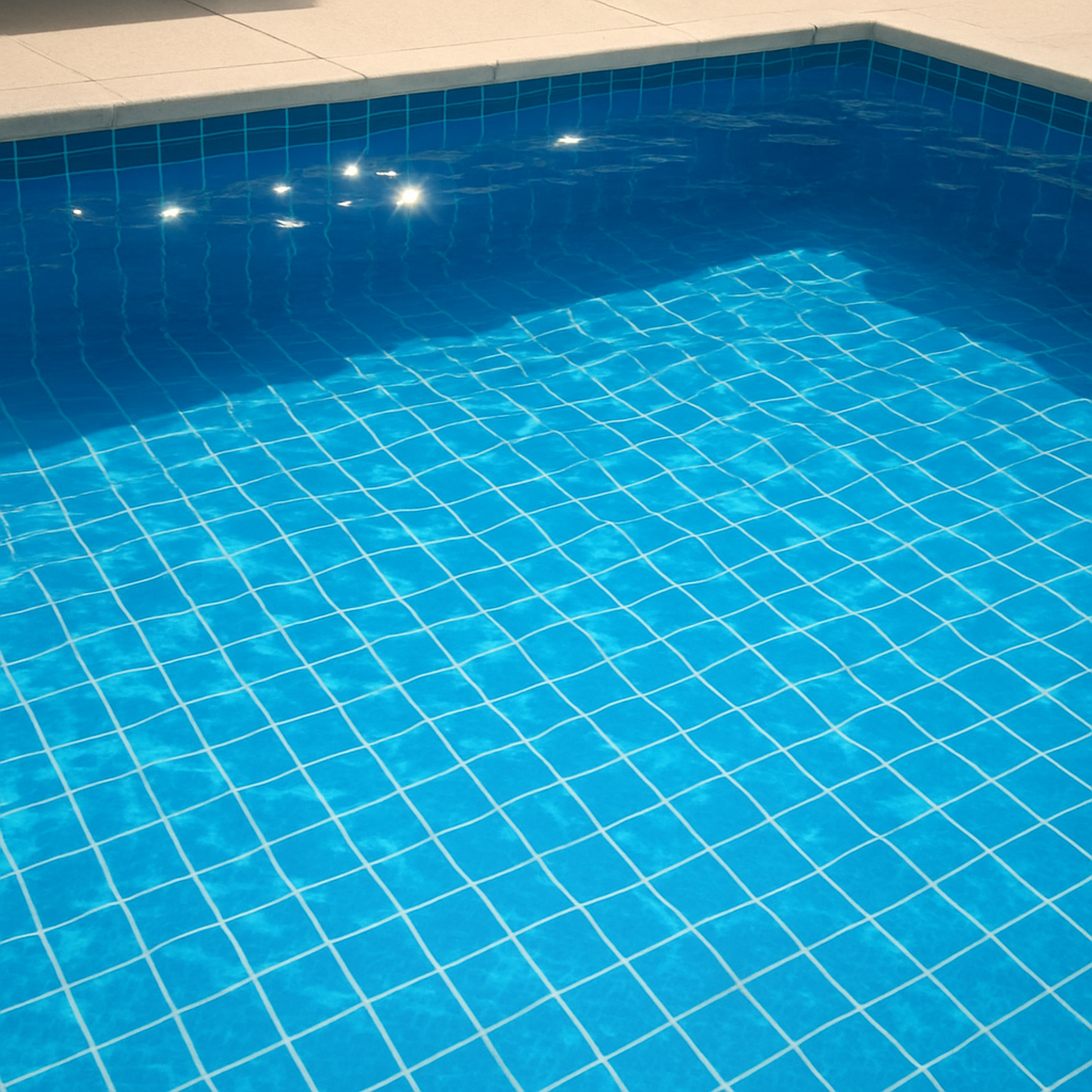 Swimming pool with sparkling clean tiles