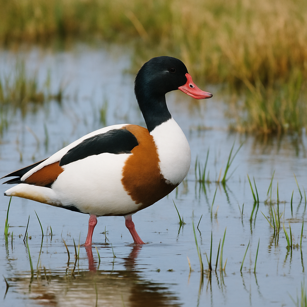 Shelduck in a wetland area