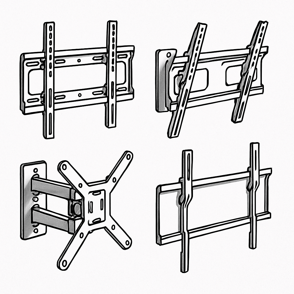 Various types of TV wall mounts