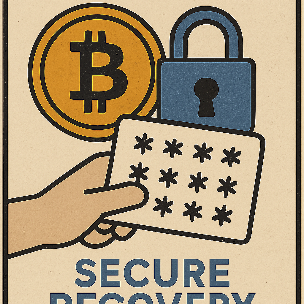 Bitcoin graphic emphasizing secure recovery