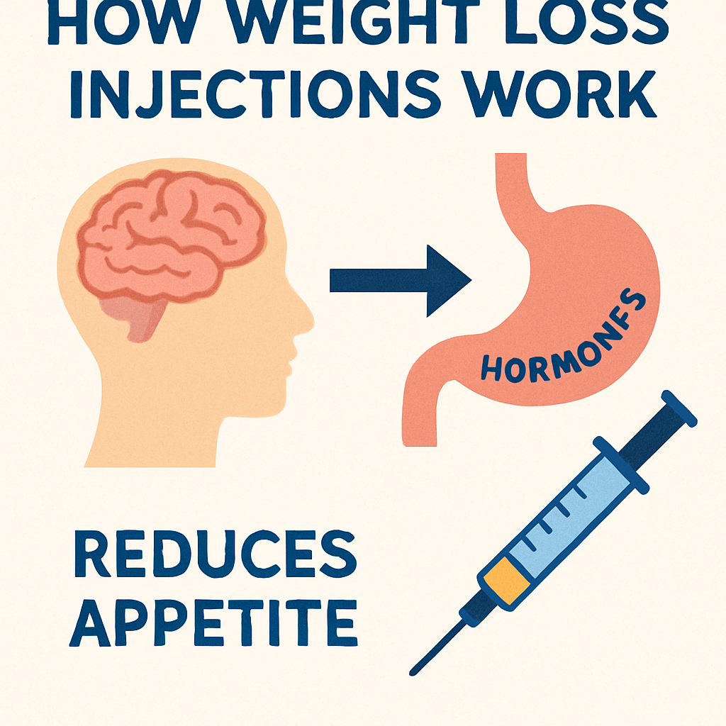 Diagram showing how weight loss injections work