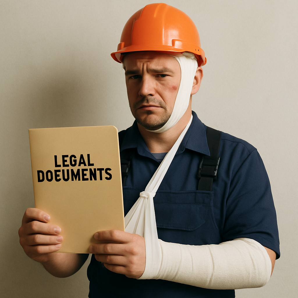 Injured worker holding legal documents