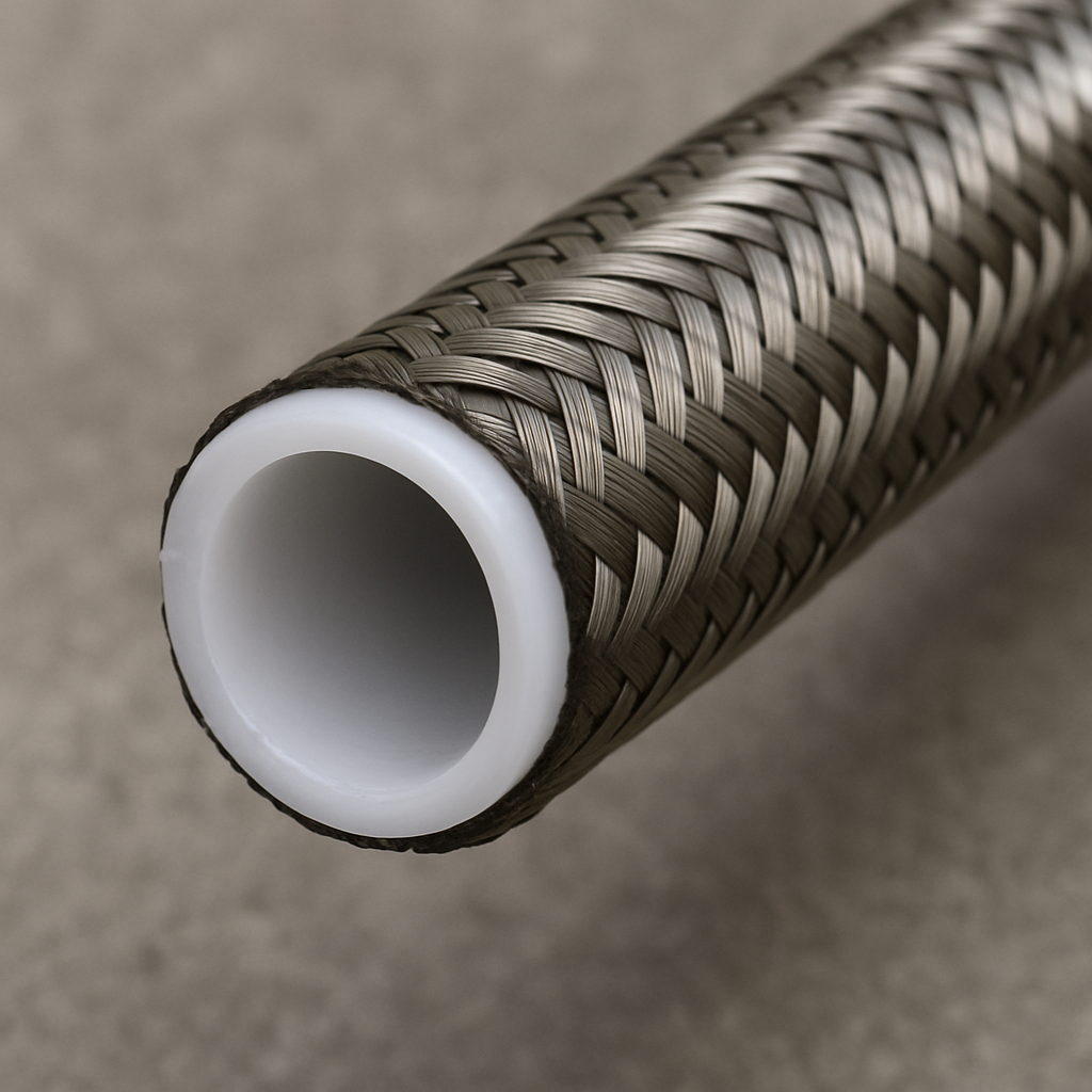 PTFE lined hose close-up