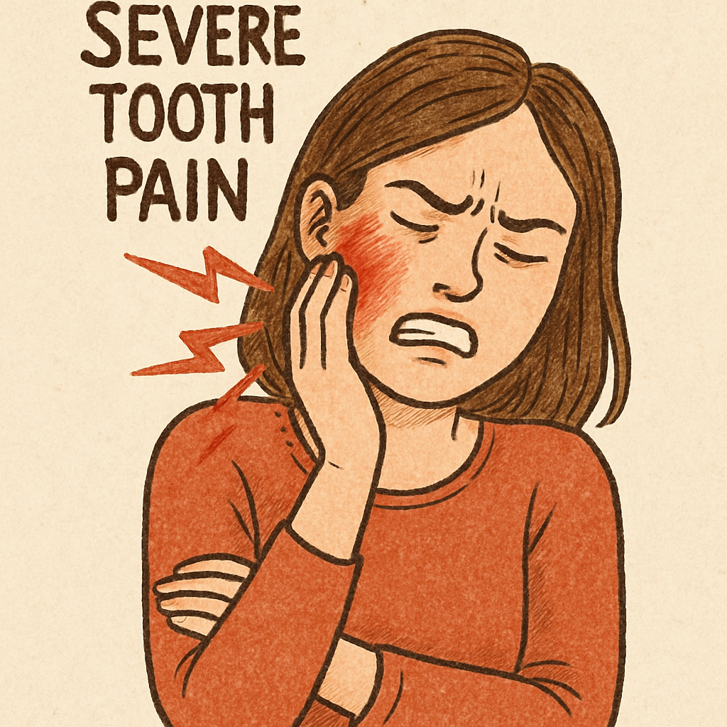 Severe tooth pain illustration