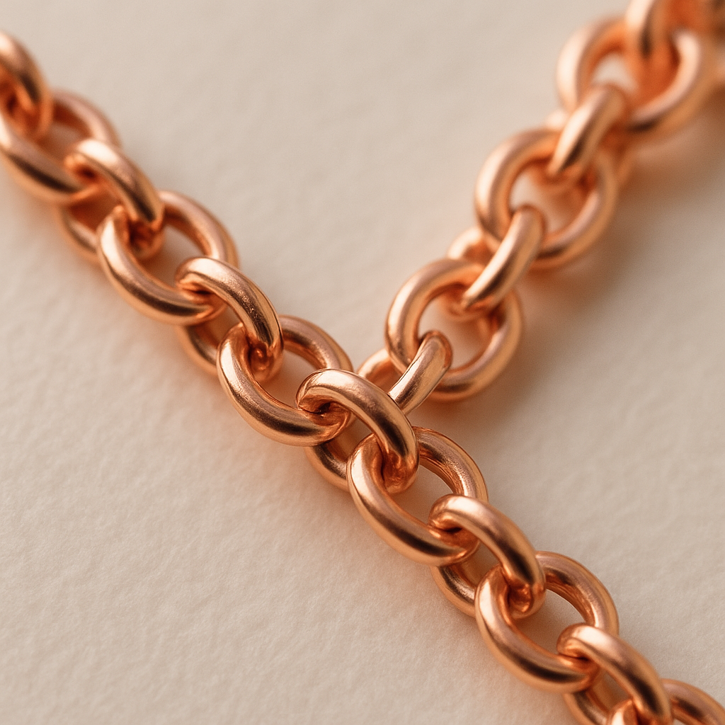 rose gold chain close-up