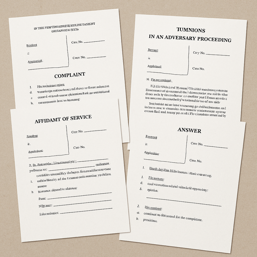 Legal documents for adversary proceedings