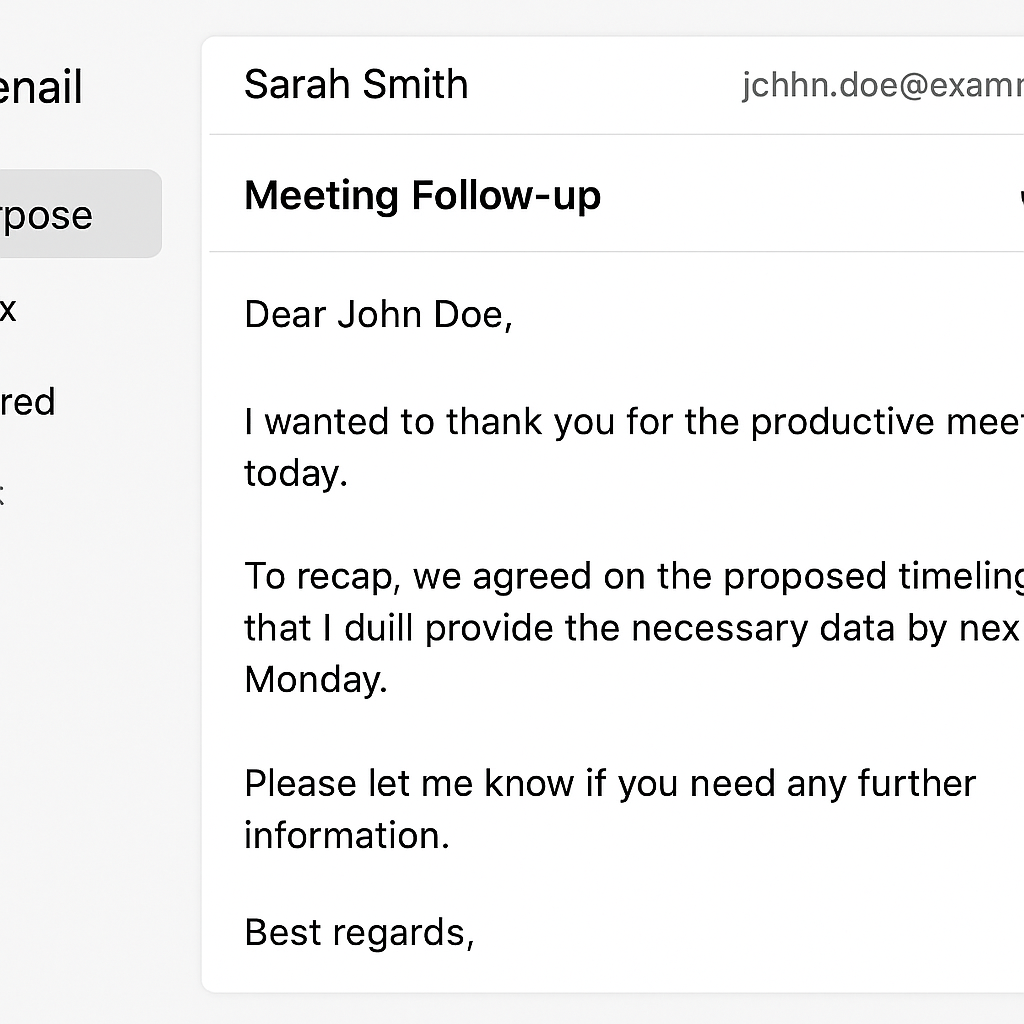 Professional email interface