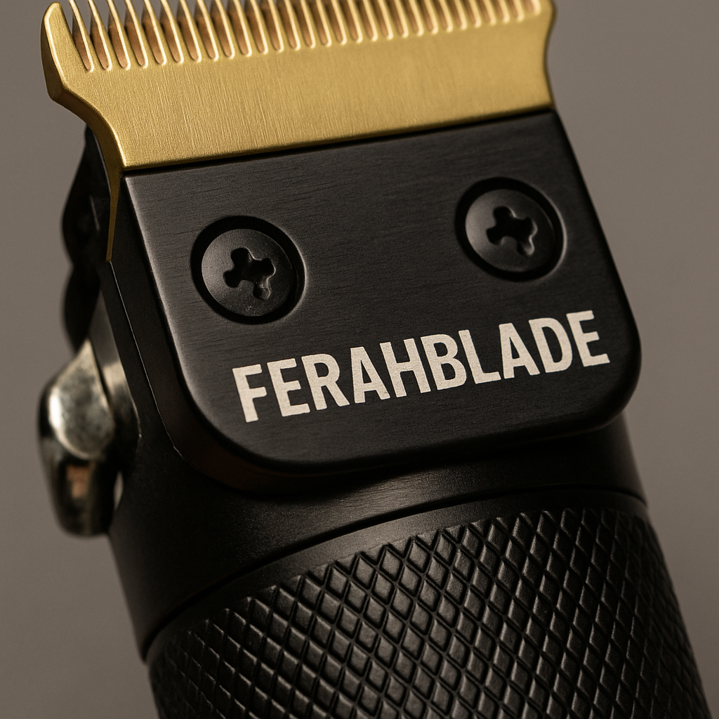 Close-up of Ferahblade trimmers clippers showcasing high-quality materials
