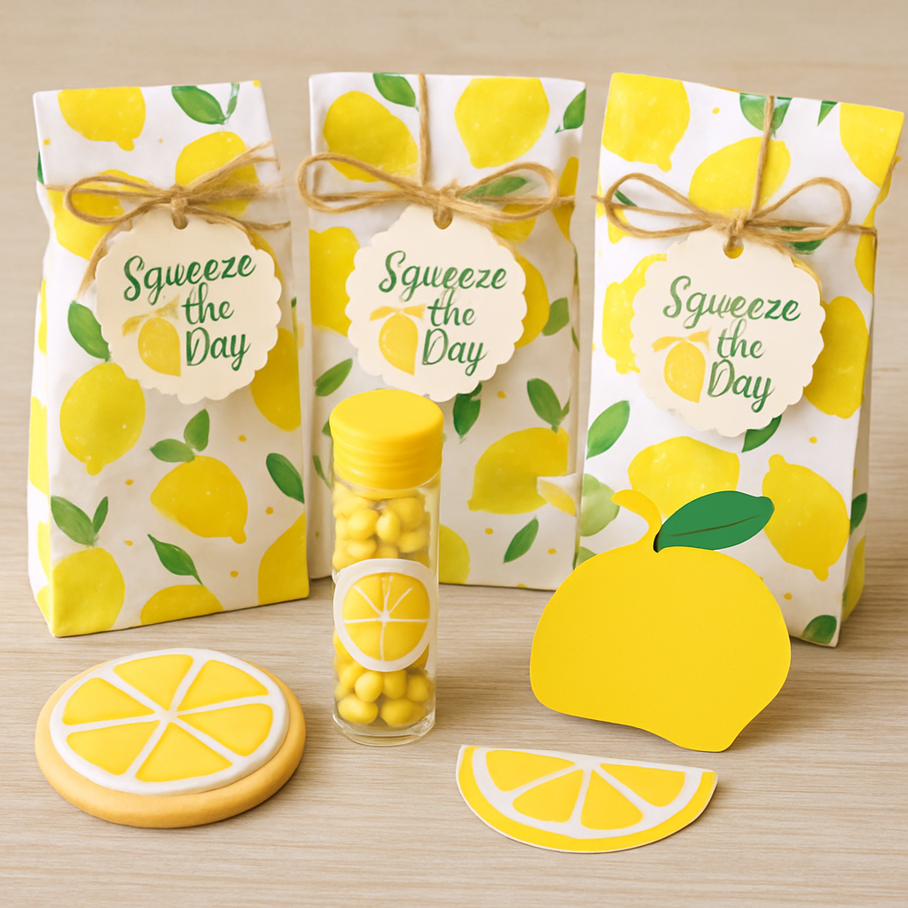 Lemon-themed party favors