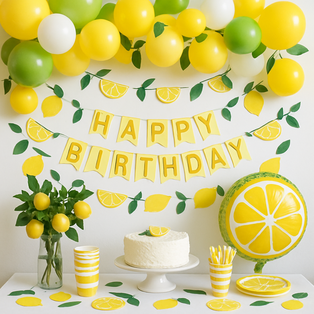 Lemon-themed party decorations