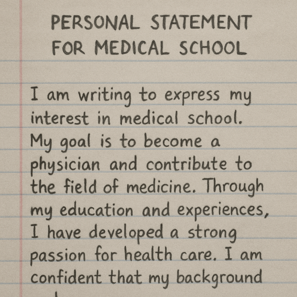 Writing a personal statement for medical school