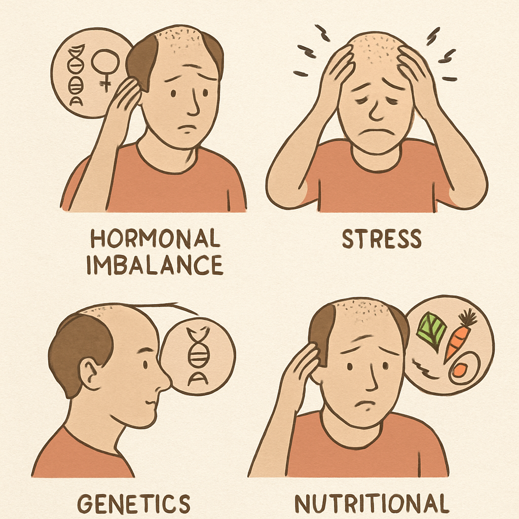 Illustration of hair loss causes