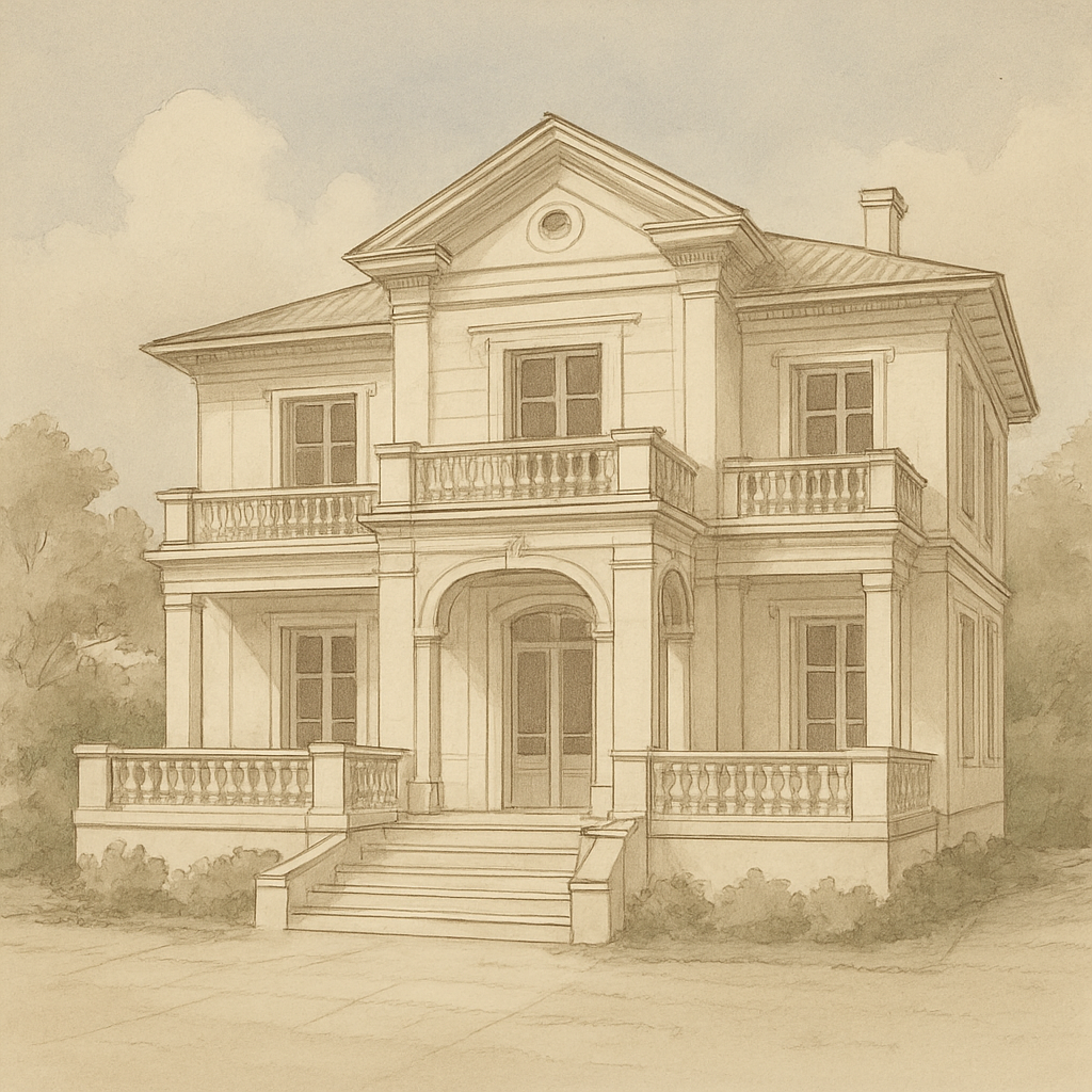 A beautiful villa exterior ready for painting