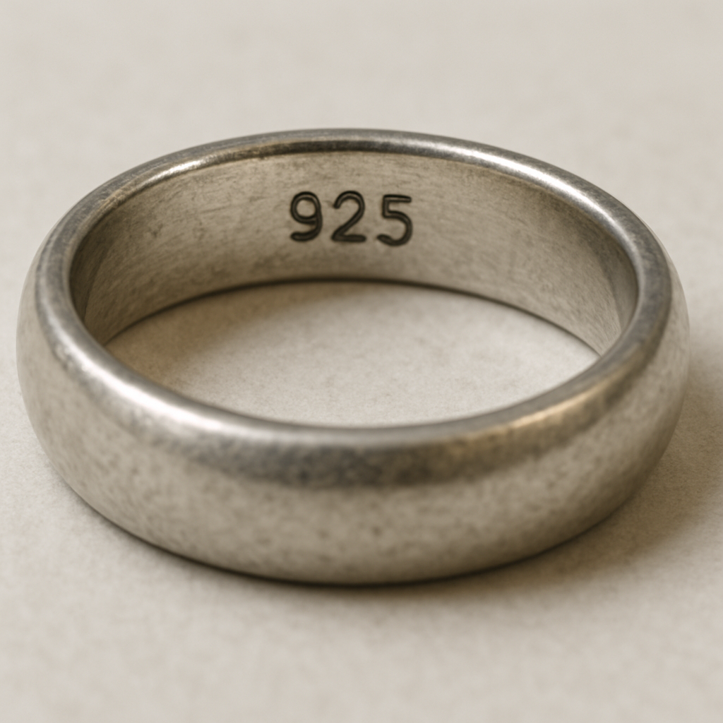 Example of a ring with a 925 stamp