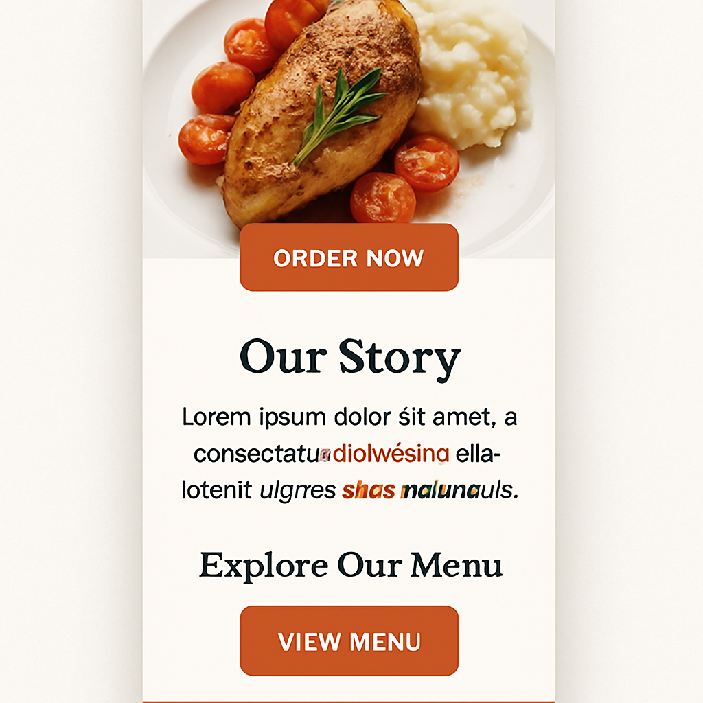 restaurant mobile website design