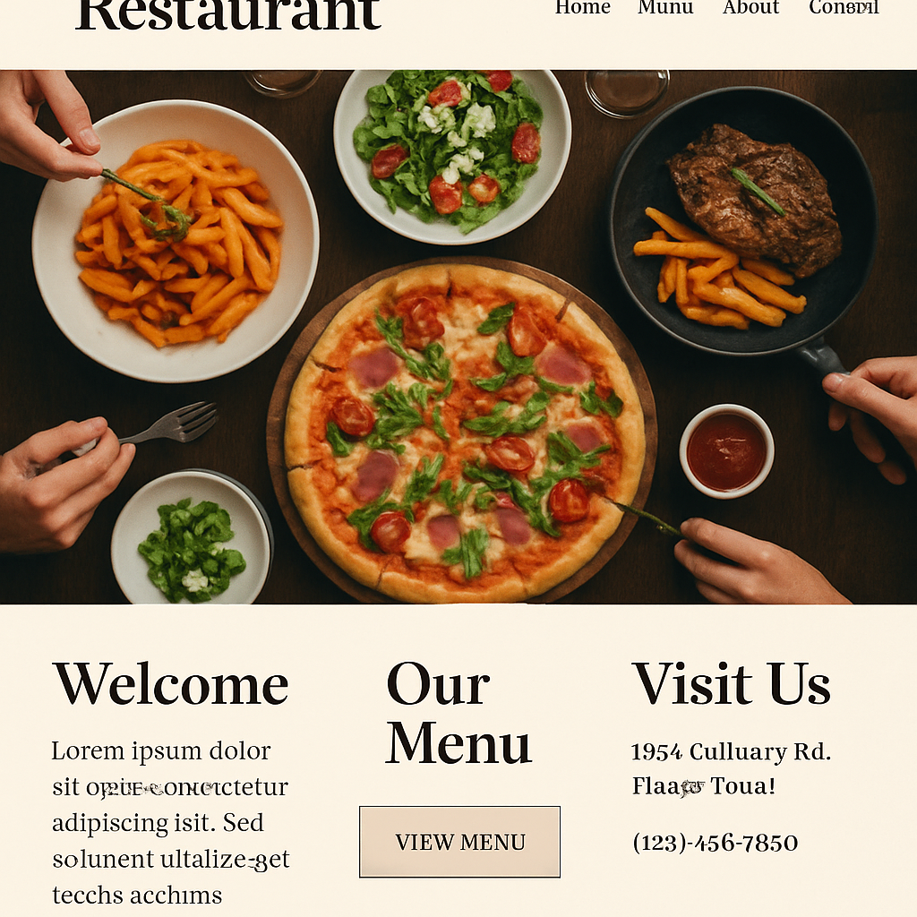 restaurant website design concept