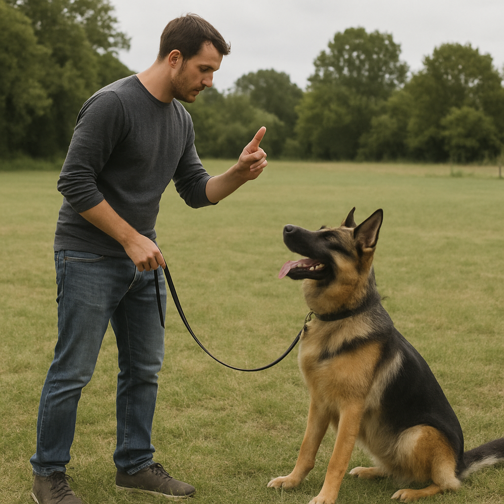 Dog training session