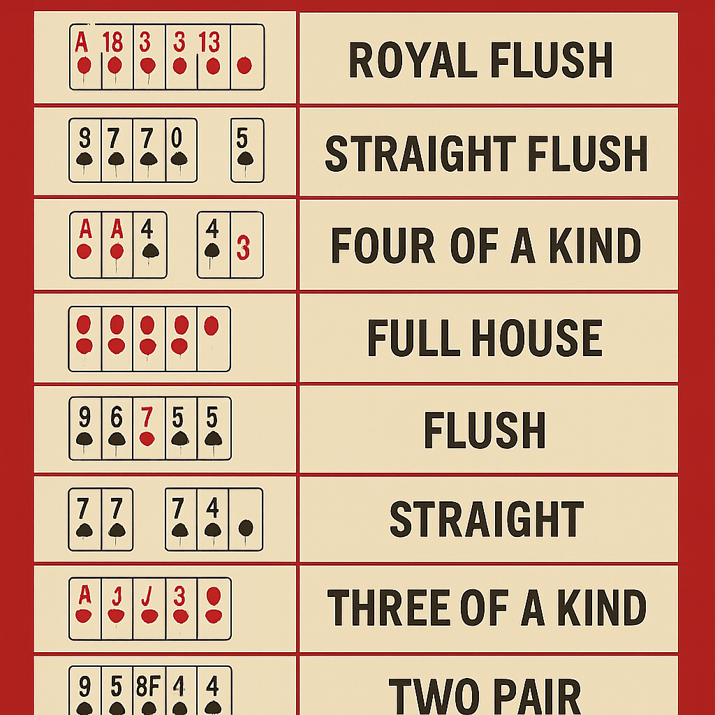 Poker hand ranking chart