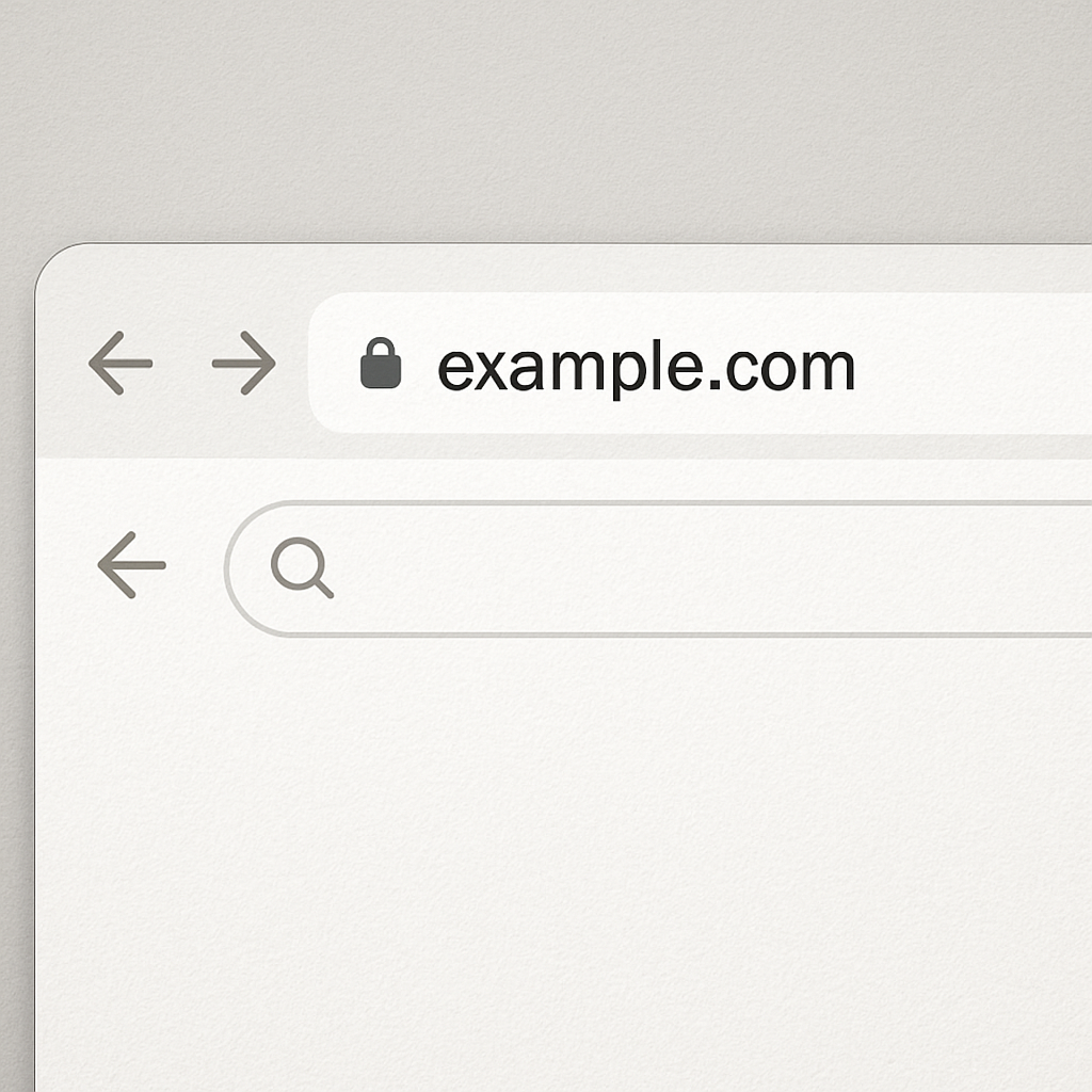 Example of a domain name on a web browser