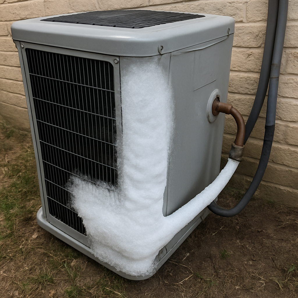 Visible ice on AC unit
