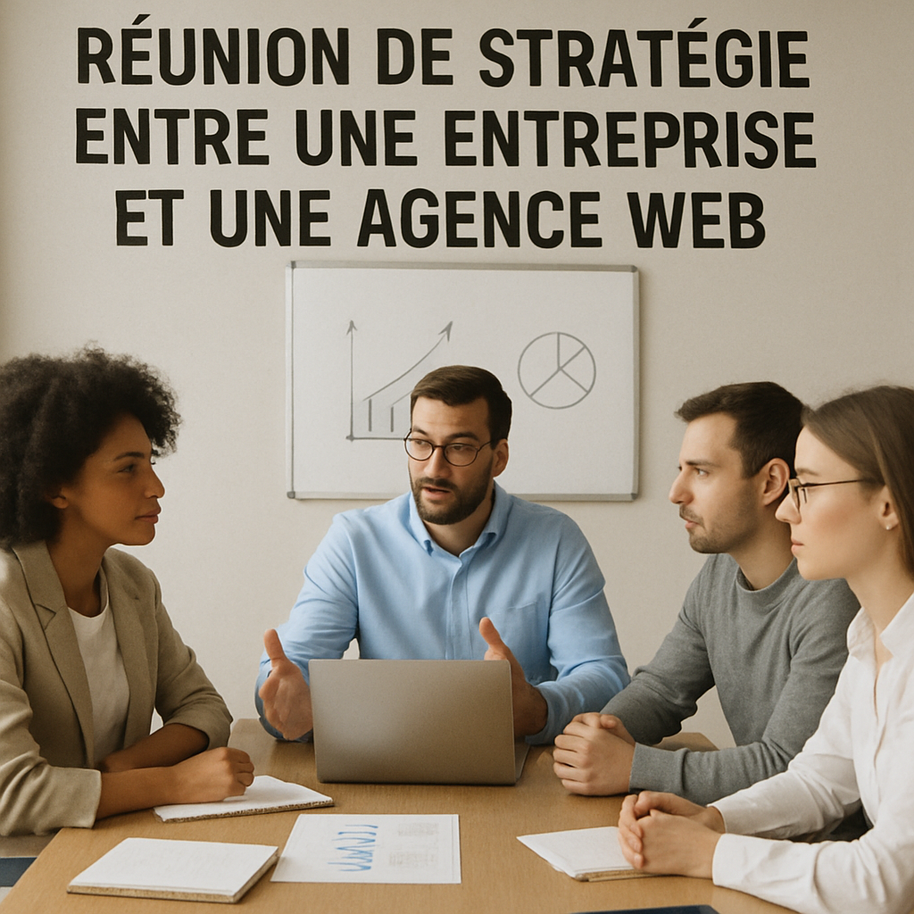 Réunion de stratégie entre une entreprise et une agence web