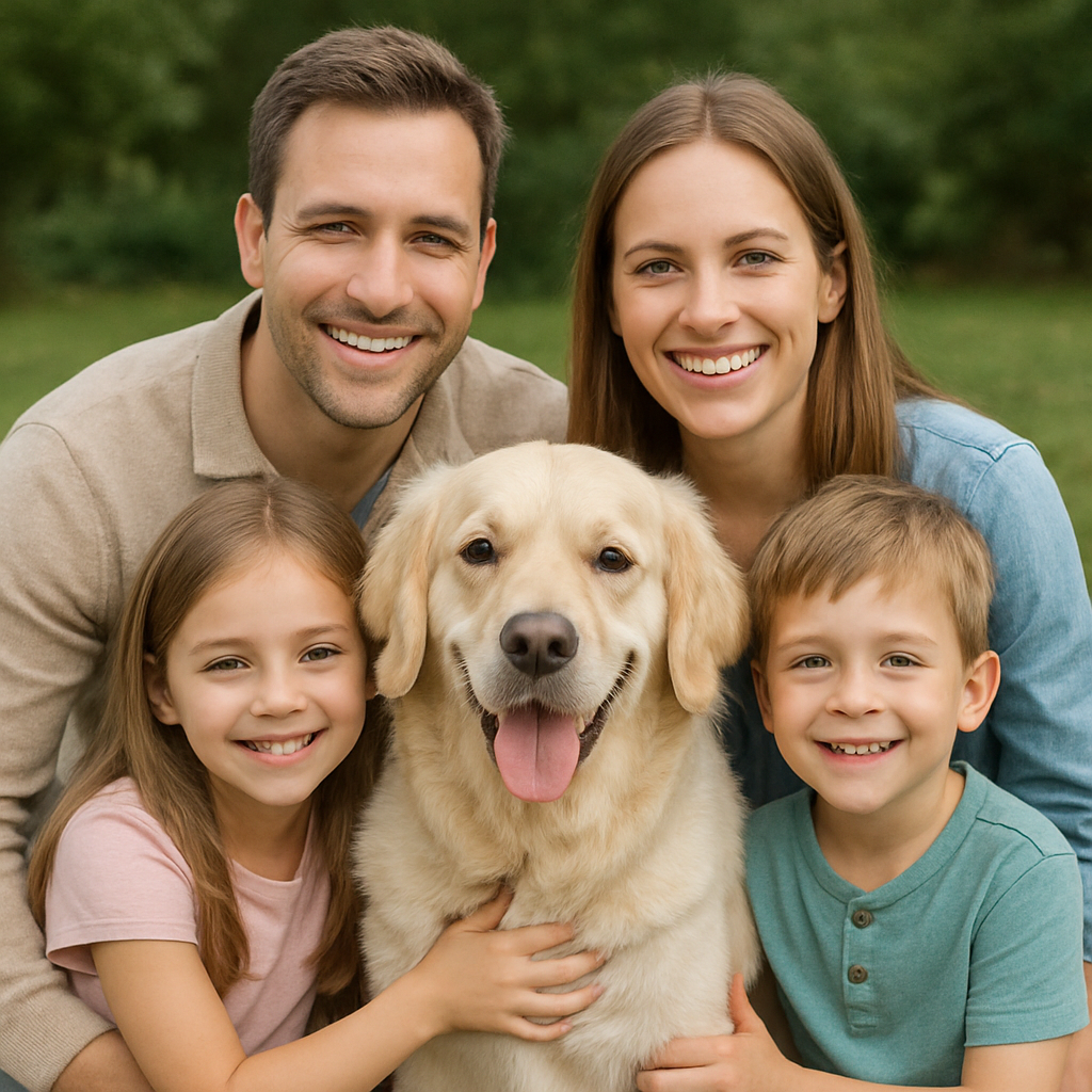 Family with their dog