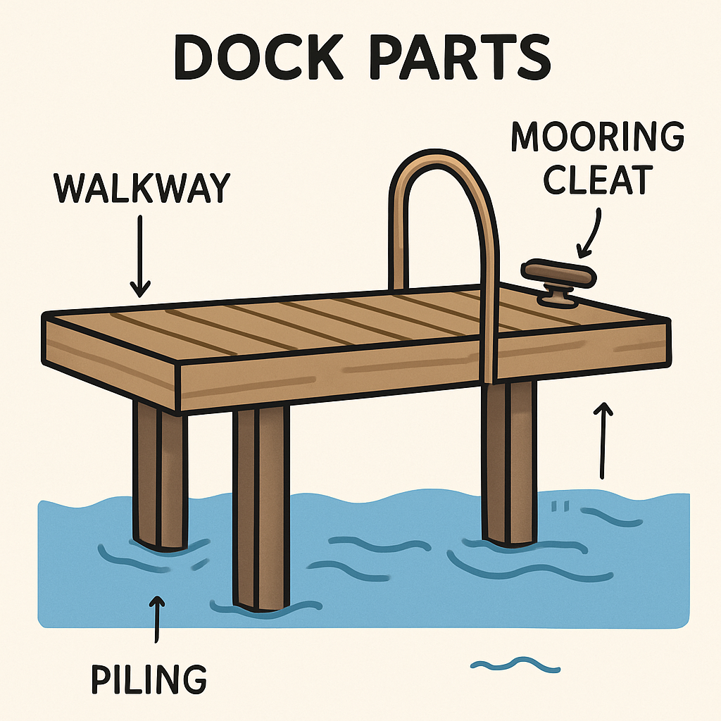 Diagram of dock parts