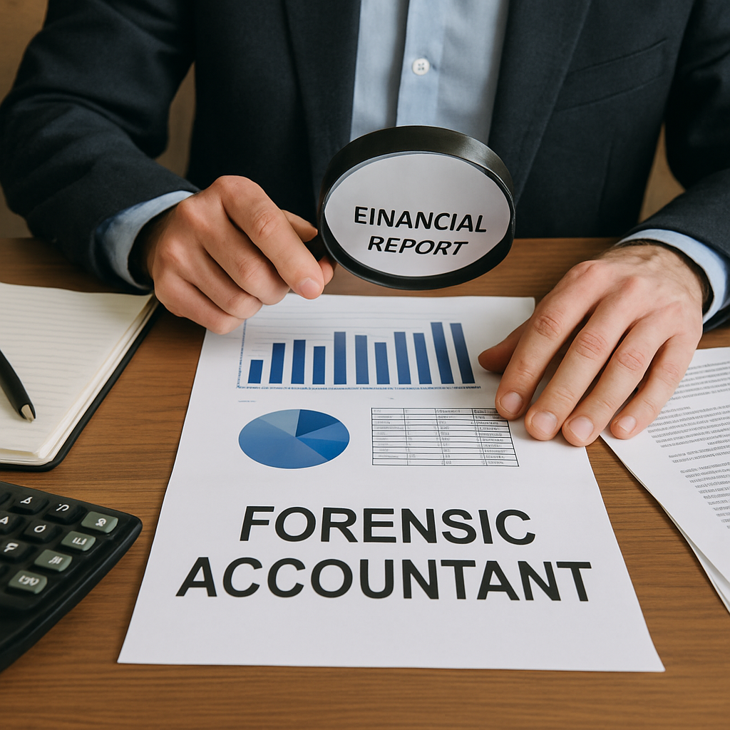 A forensic accountant working on a financial report
