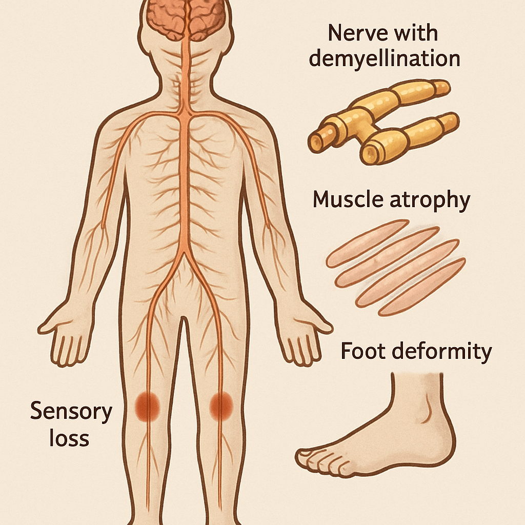 medical illustration of HMSN disease