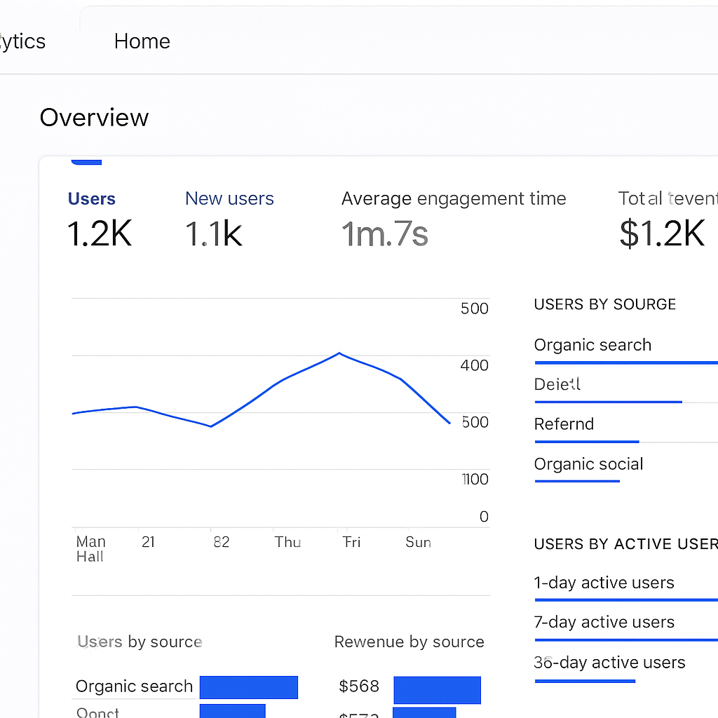 Screenshot of Google Analytics dashboard