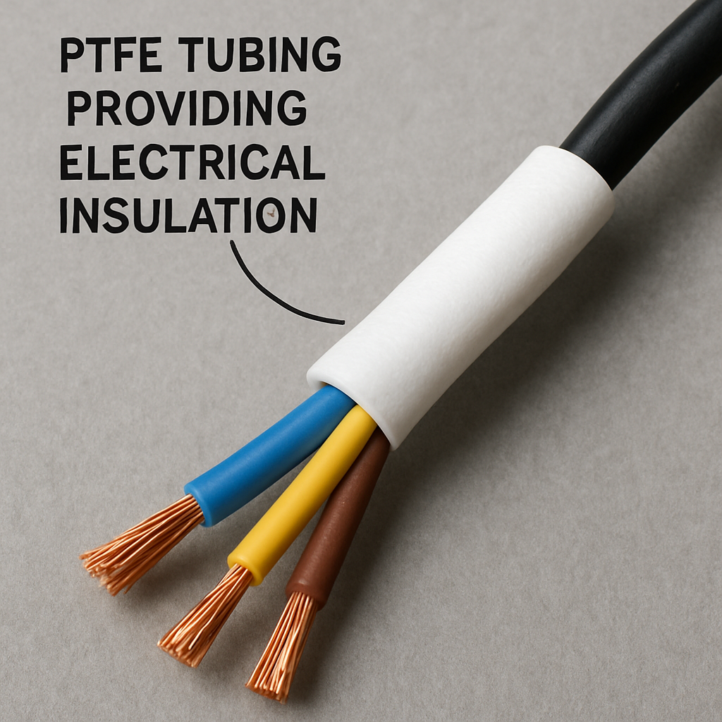 PTFE tubing providing electrical insulation