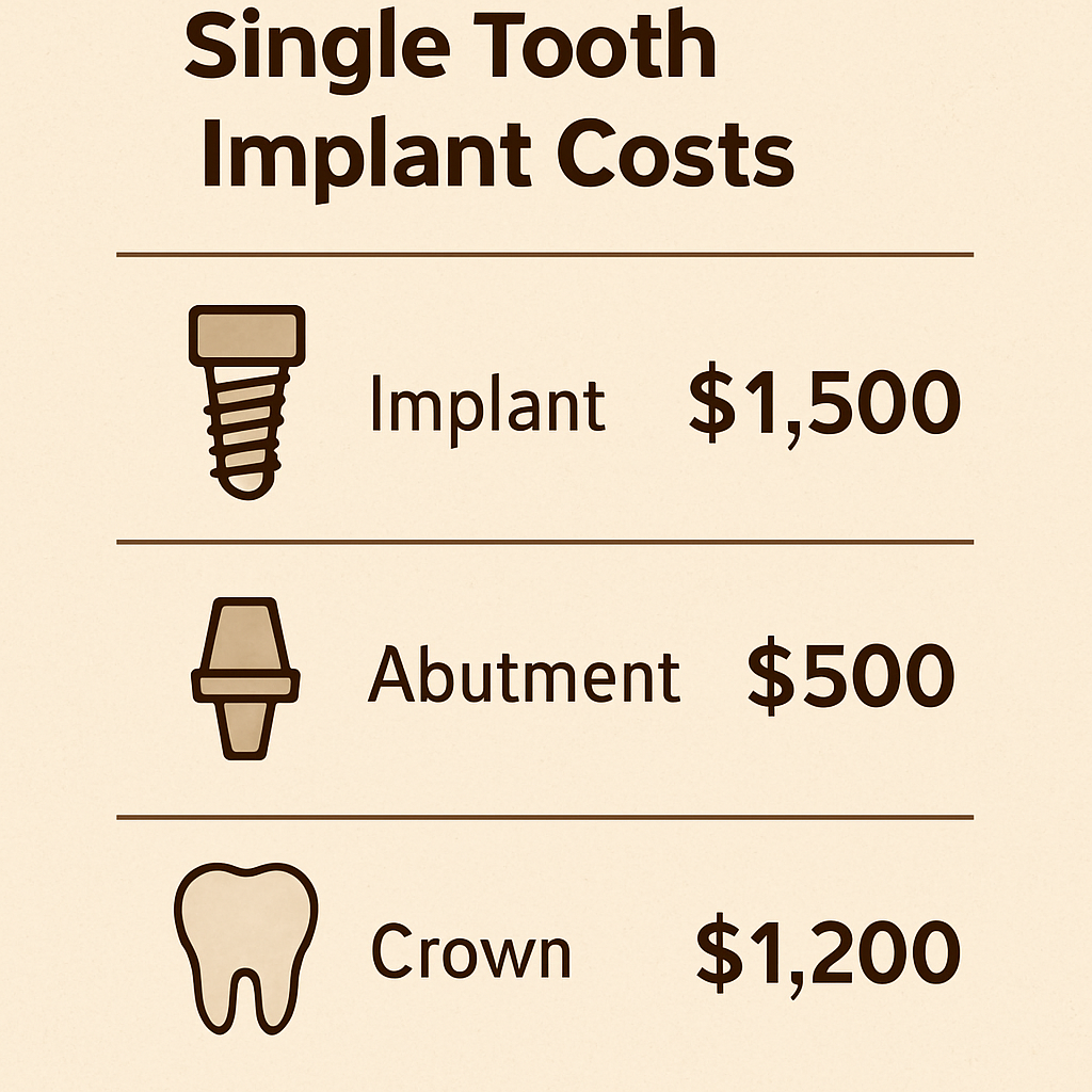 Breakdown of single tooth implant costs