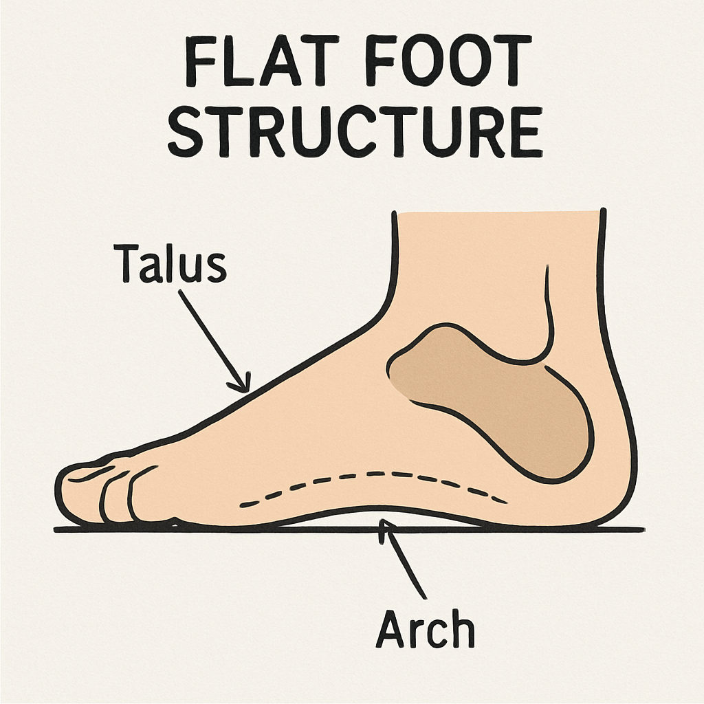 Diagram of a flat foot structure