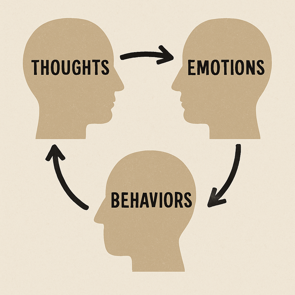 Interconnection of thoughts, emotions, and behaviors