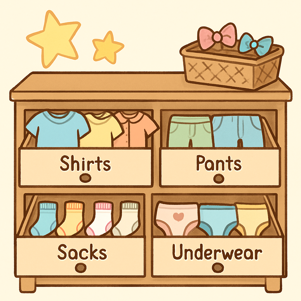 Child-friendly dresser organization