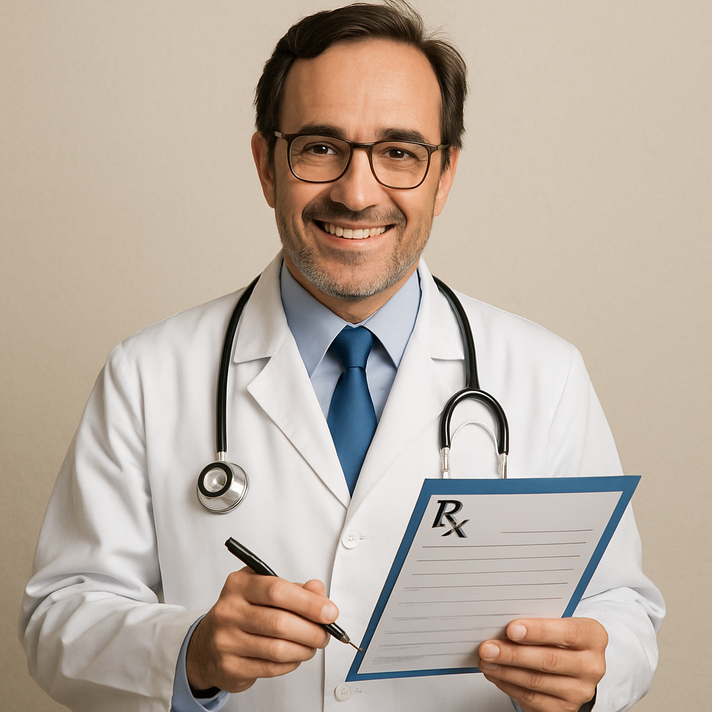 Doctor with prescription pad