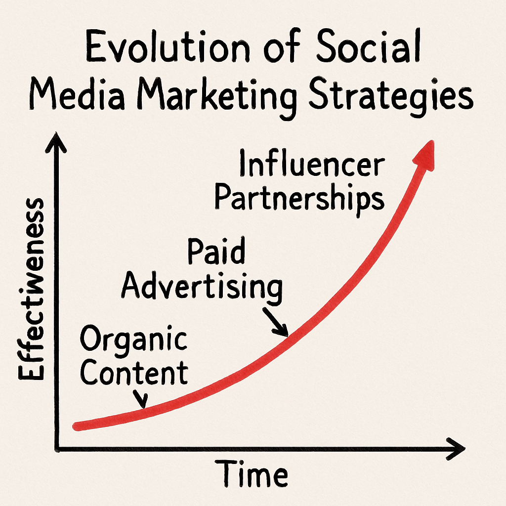 Graph showing the evolution of social media marketing strategies