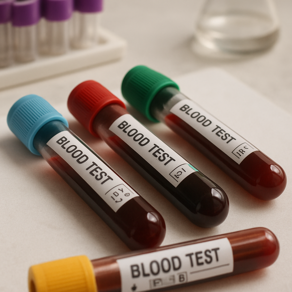 Tıbbi test tüpleri ve kan örnekleri