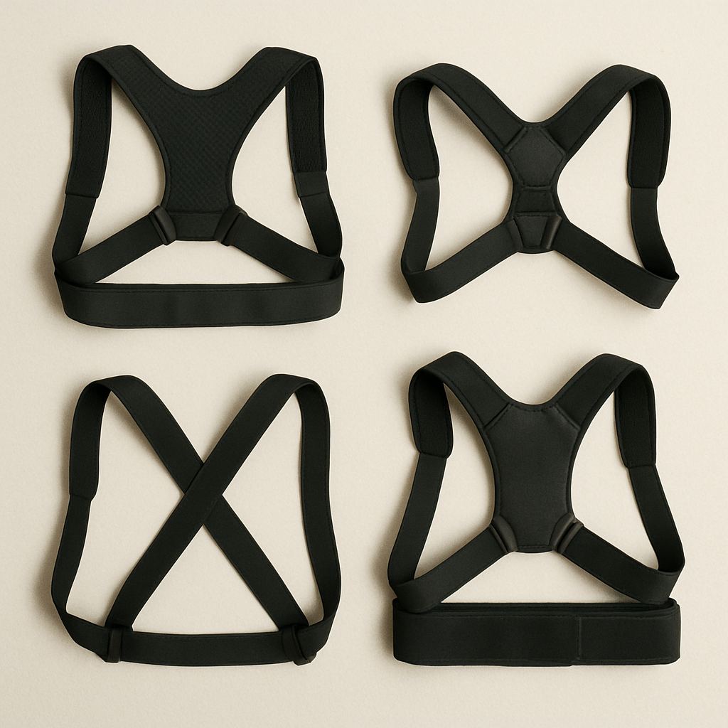 Benefits of Using a Posture Corrector 2 Various styles of posture correctors on display