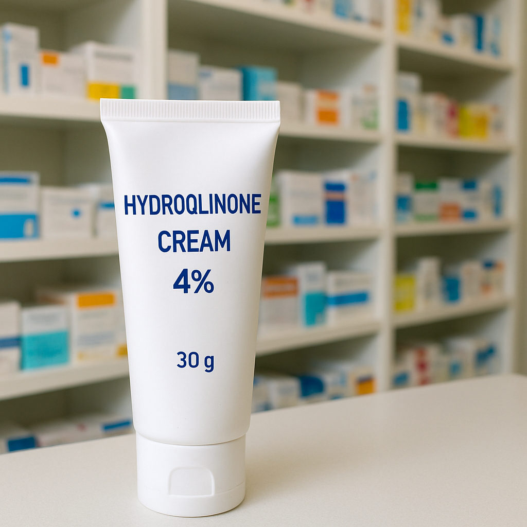 Hydroquinone cream in a pharmacy setting