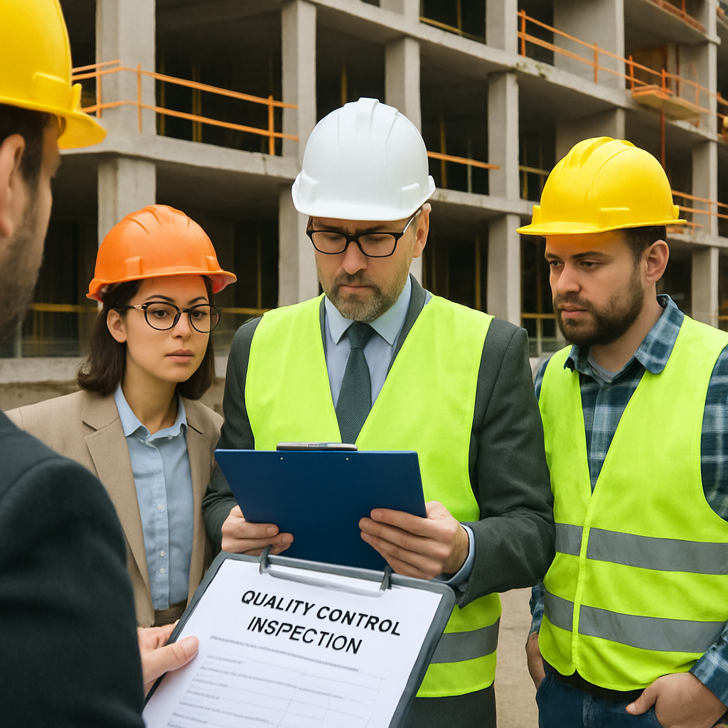 Quality control inspection on a construction site