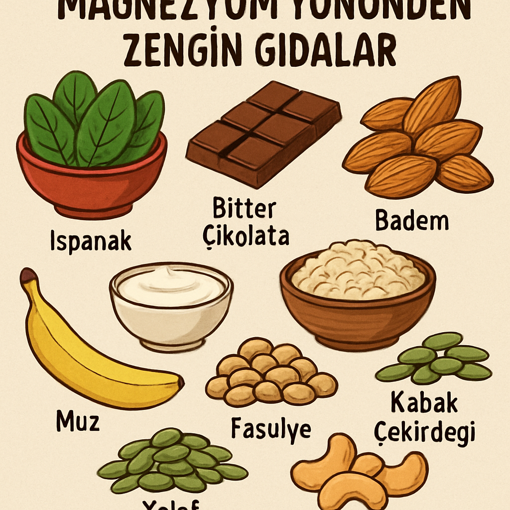 magnezyum yönünden zengin gıdalar