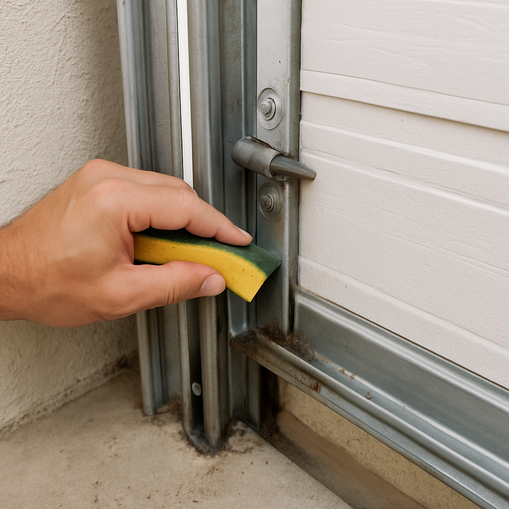 Cleaning garage door tracks