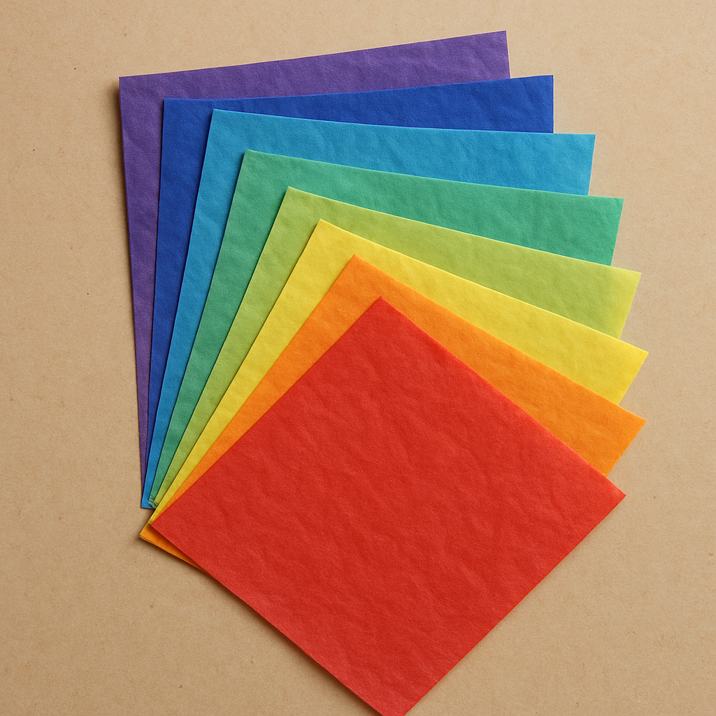 Feuilles de papier de soie de couleurs assorties