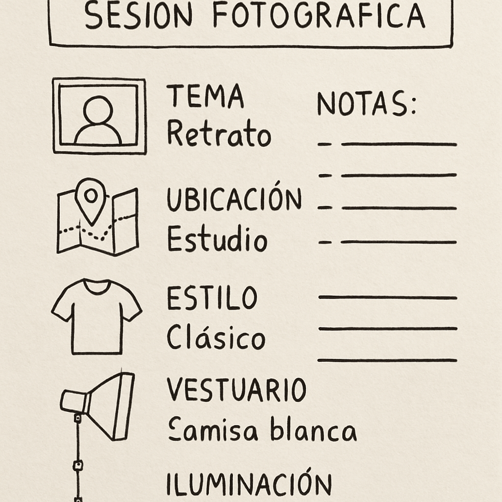 Planificación de sesión fotográfica