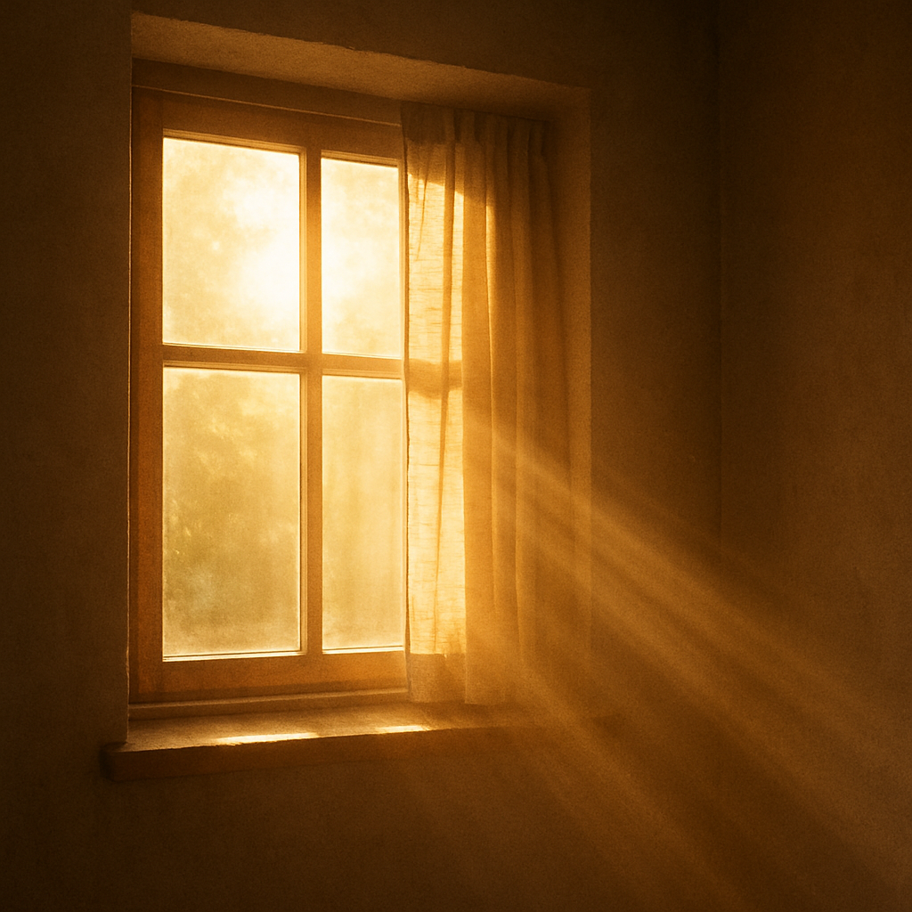 Morning sunlight through a window